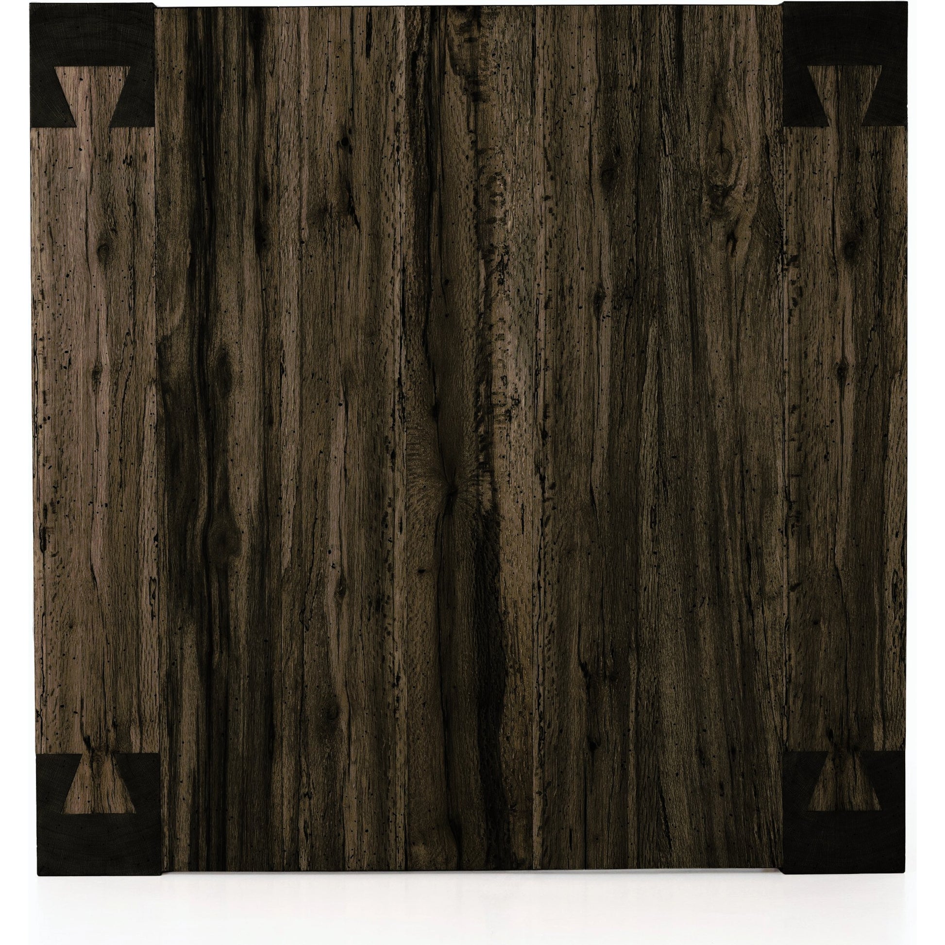 Abaso Coffee Table by Four Hands in ebony rustic wormwood oak. Made from thick oak veneer, engineered hardwood in a transitional style.