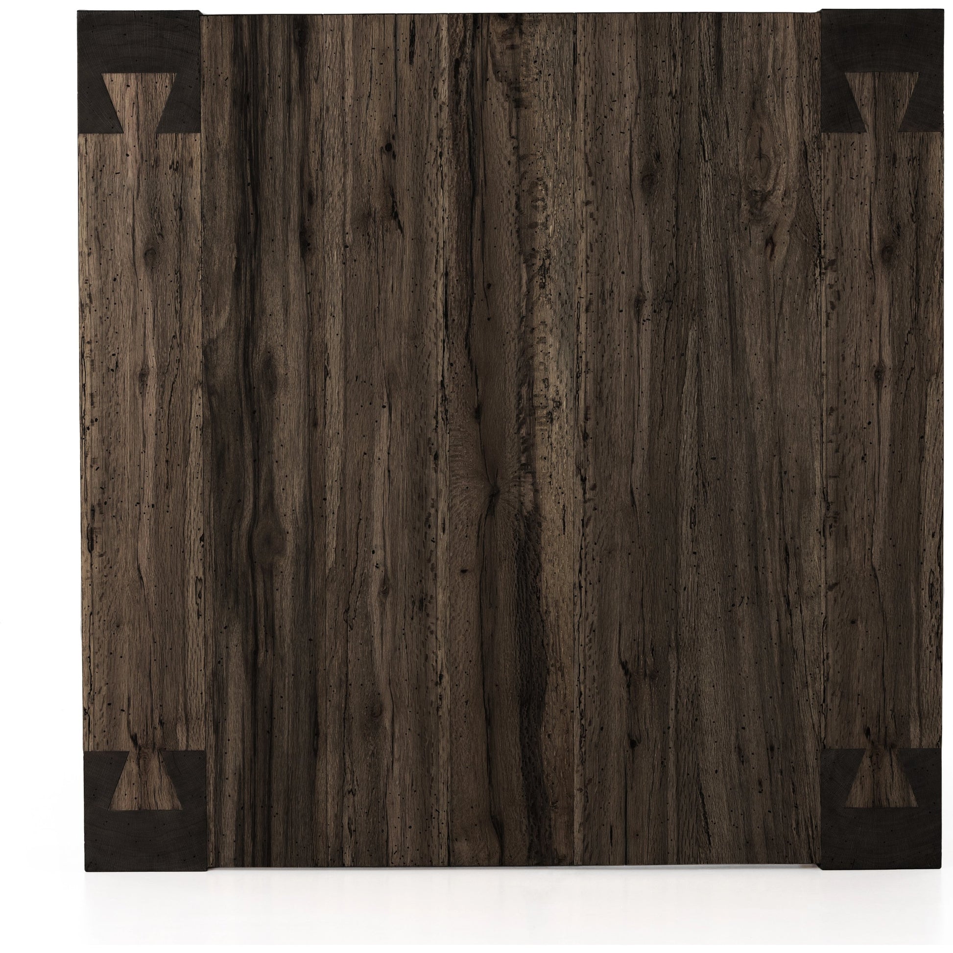 Abaso Coffee Table by Four Hands in ebony rustic wormwood oak. Made from thick oak veneer, engineered hardwood in a transitional style.