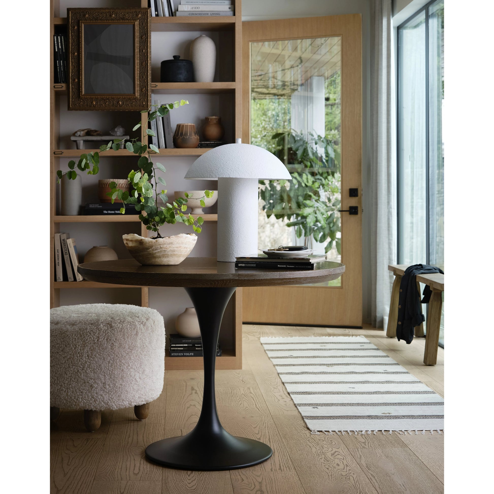 Santorini Table Lamp by Four Hands in matte white. Made from iron, thermoplastic in a modern style.