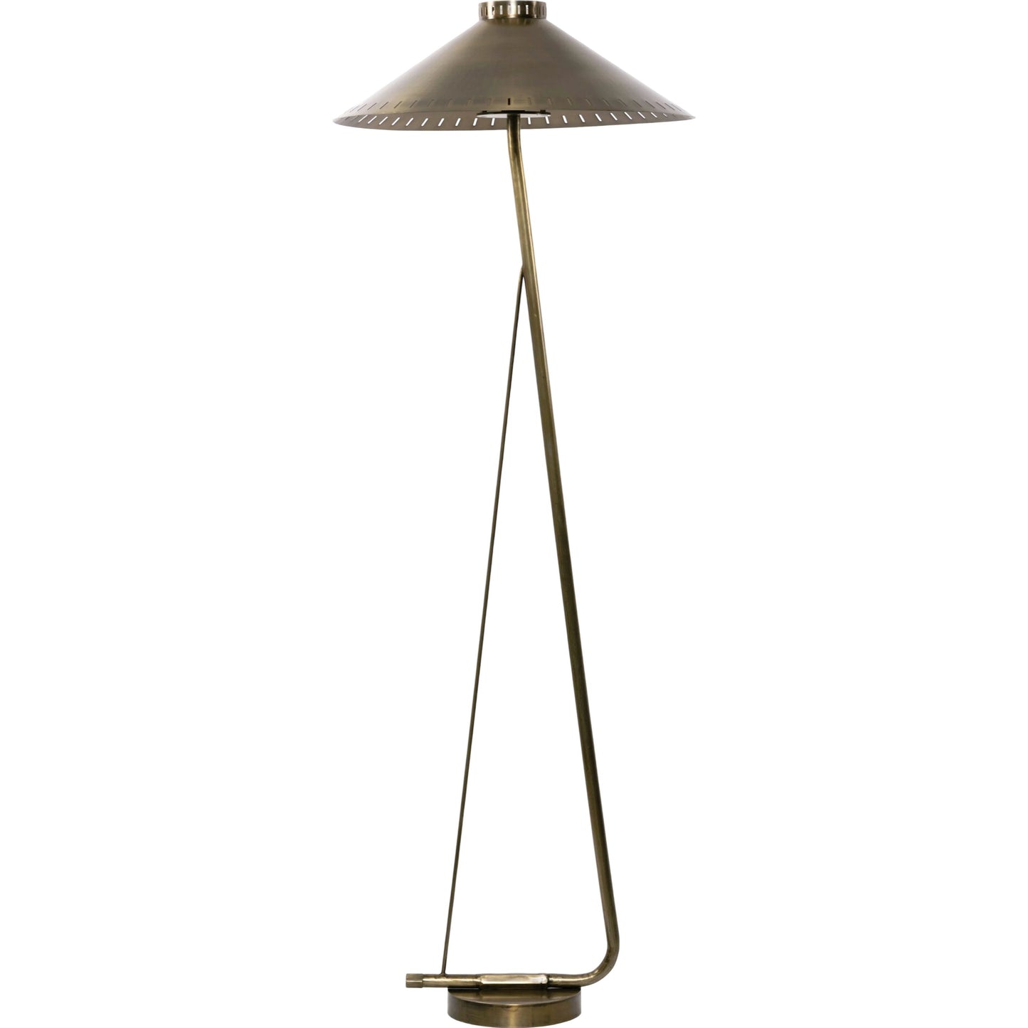 013 SI-2001242 | Primary Silo | Egon Floor Lamp by Four Hands in antique brass. Made from solid mango, iron in a transitional style.