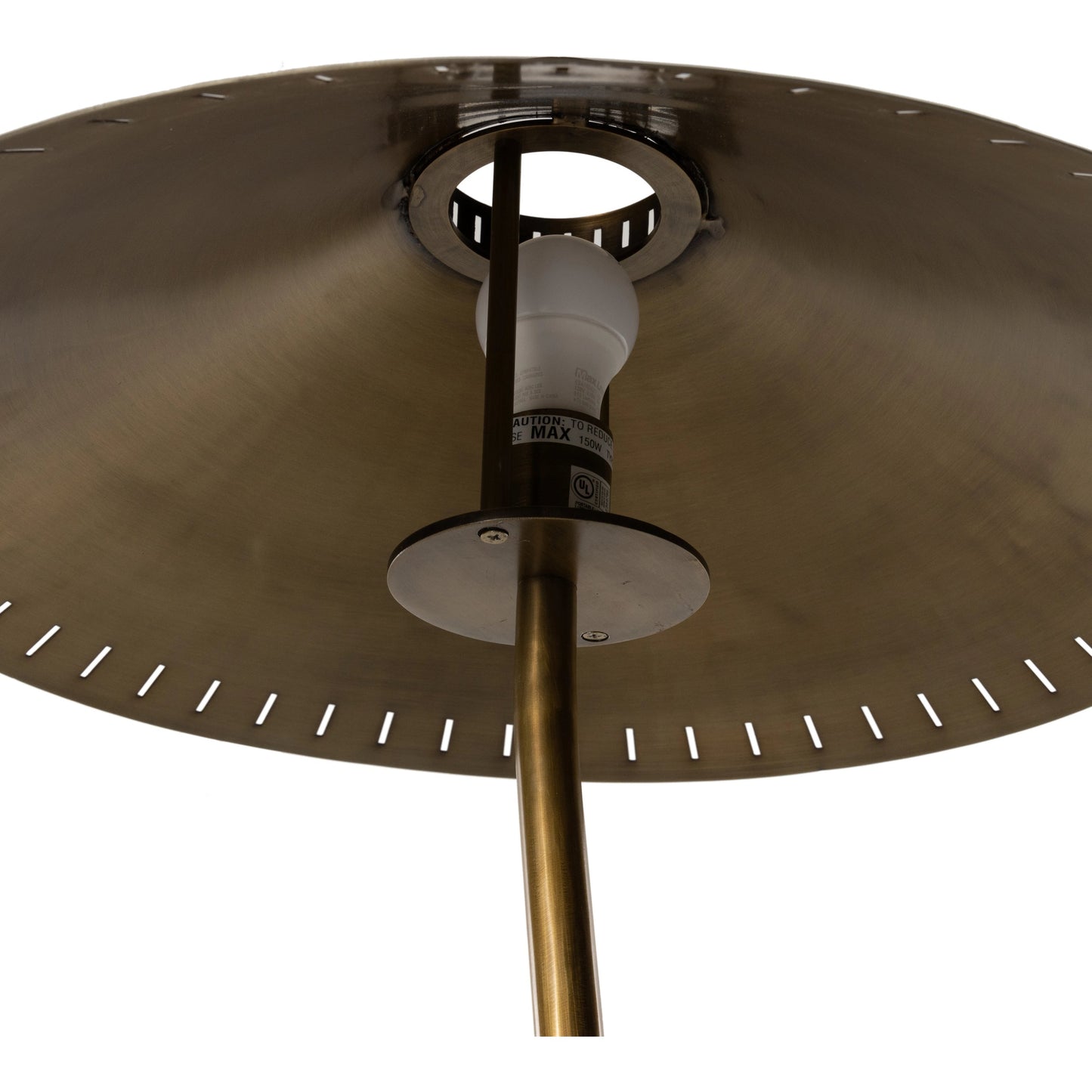 011 SI-2001242 | Closeup | Egon Floor Lamp by Four Hands in antique brass. Made from solid mango, iron in a transitional style.