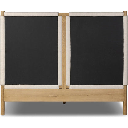 Salado Bed by Four Hands in antigo natural, worn oak. Made from 53% polyester, 30% acrylic, 17% flax/linen, solid oak in a transitional style.