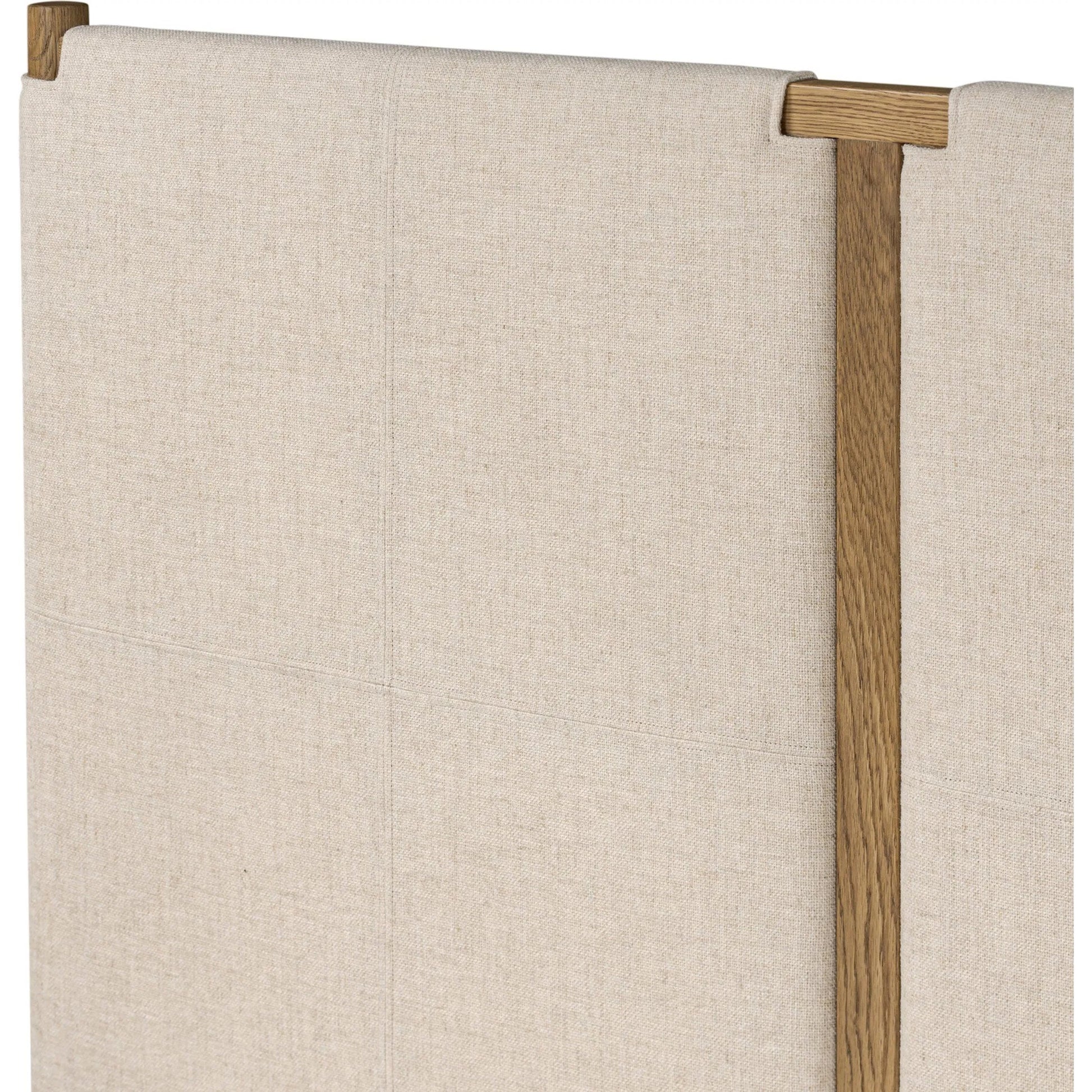 Salado Bed by Four Hands in antigo natural, worn oak. Made from 53% polyester, 30% acrylic, 17% flax/linen, solid oak in a transitional style.