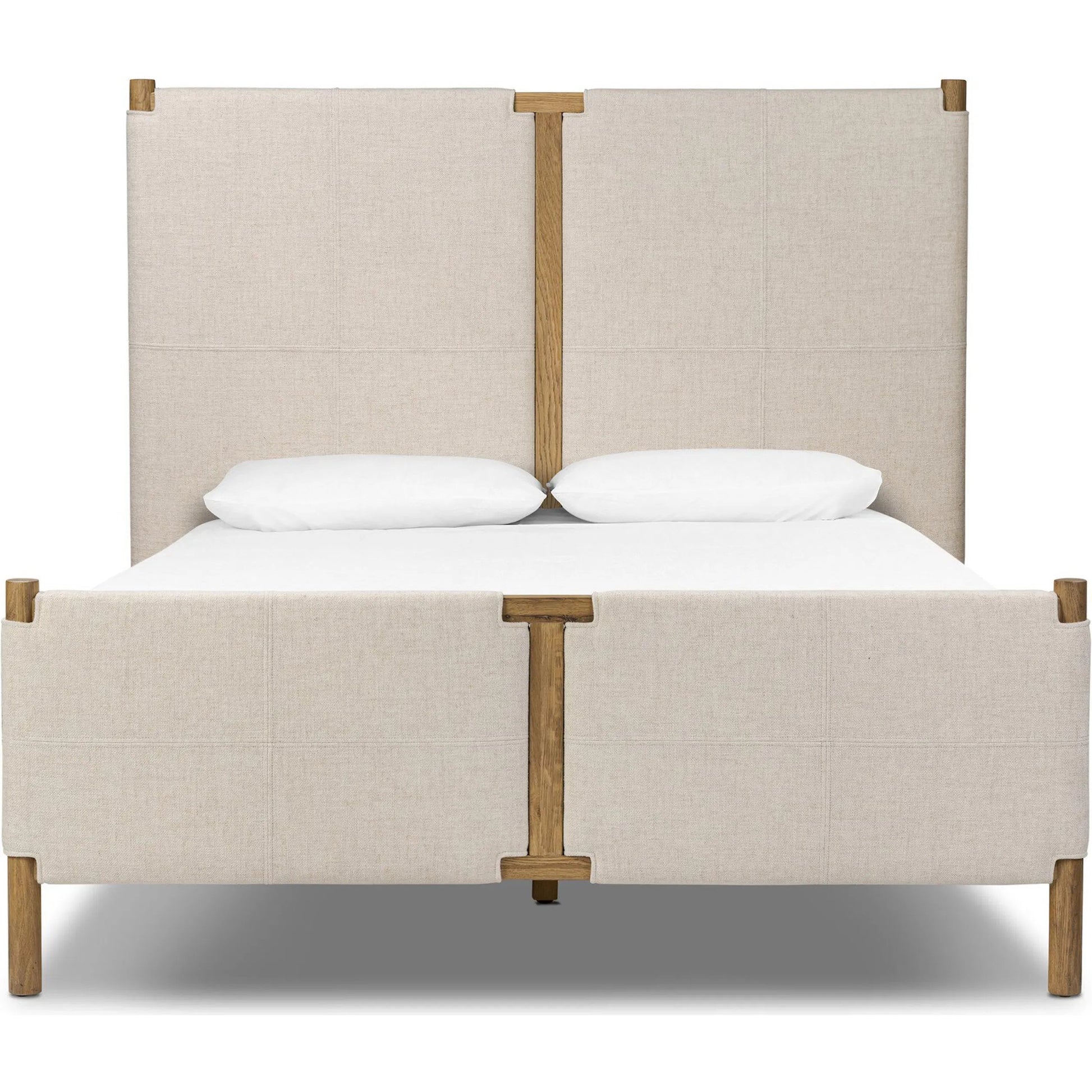 Salado Bed by Four Hands in antigo natural, worn oak. Made from 53% polyester, 30% acrylic, 17% flax/linen, solid oak in a transitional style.