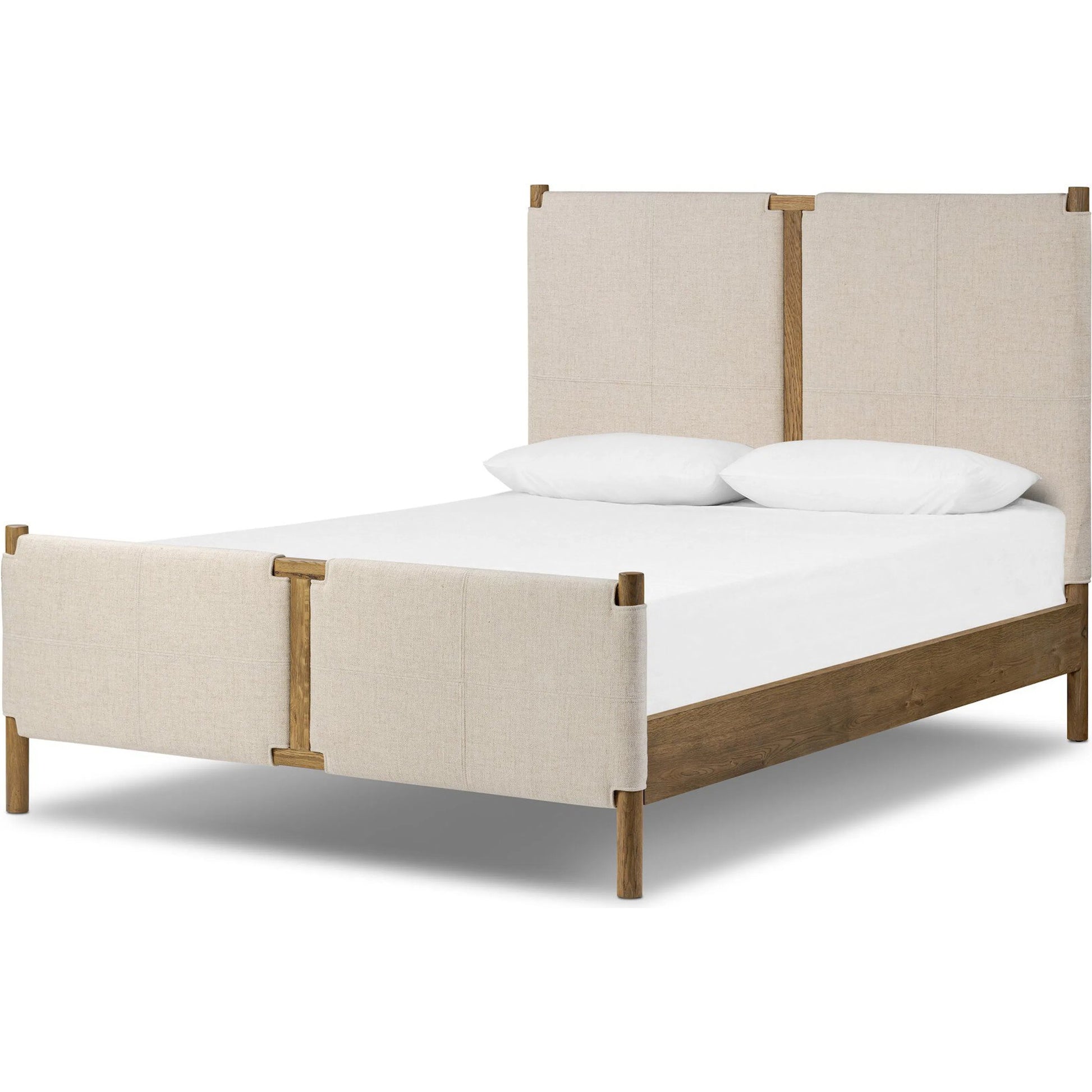 Salado Bed by Four Hands in antigo natural, worn oak. Made from 53% polyester, 30% acrylic, 17% flax/linen, solid oak in a transitional style.