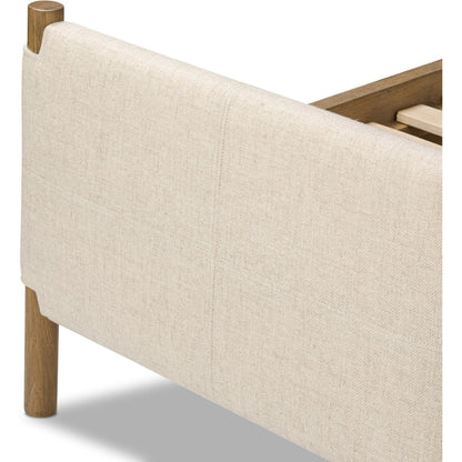 Salado Bed by Four Hands in antigo natural, worn oak. Made from 53% polyester, 30% acrylic, 17% flax/linen, solid oak in a transitional style.
