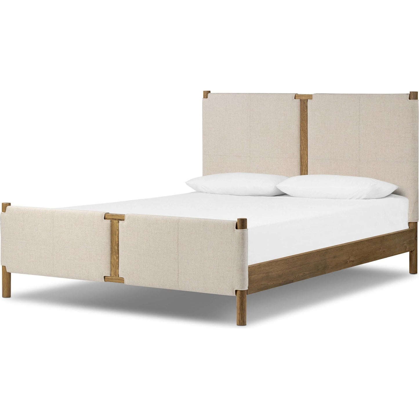 001 SI-2519302 | Primary Silo | Salado Bed by Four Hands in antigo natural, worn oak. Made from 53% polyester, 30% acrylic, 17% flax/linen, solid oak in a transitional style.