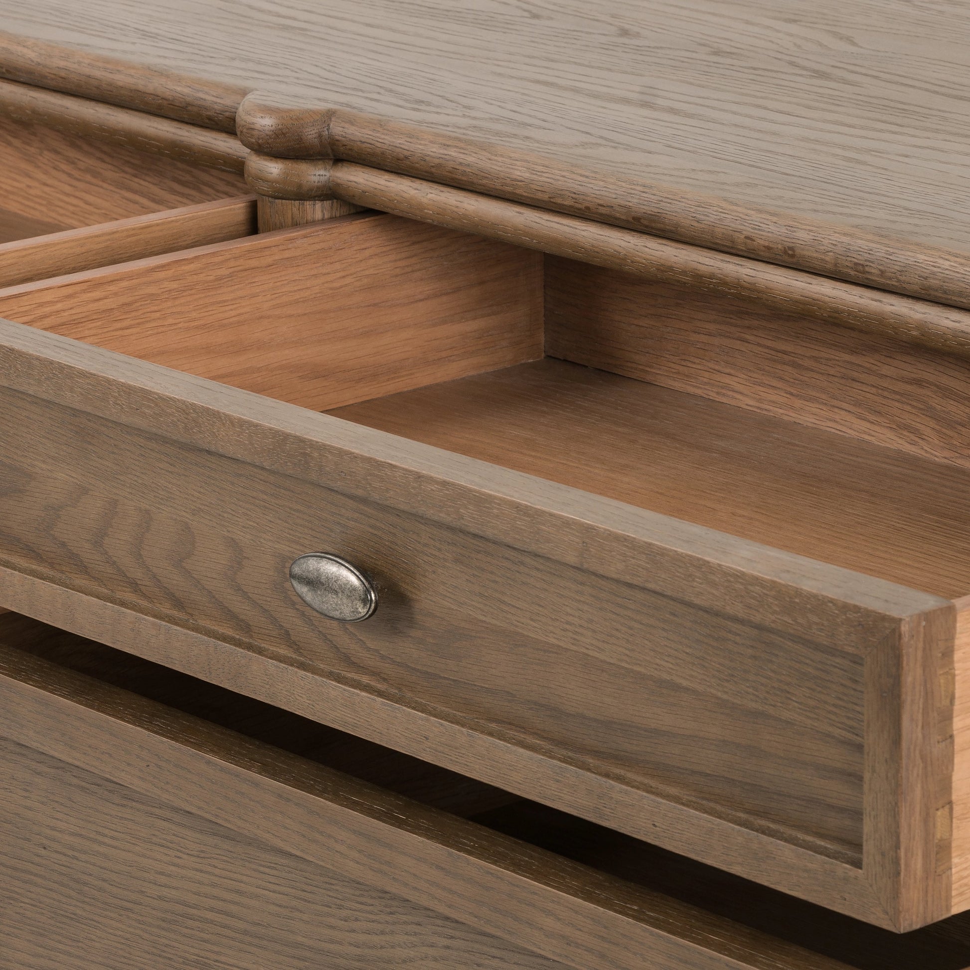 Toulouse 9 Drawer Dresser by Four Hands. Made from solid oak, oak veneer, zinc alloy in a modern style.