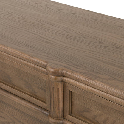 Toulouse 9 Drawer Dresser by Four Hands. Made from solid oak, oak veneer, zinc alloy in a modern style.