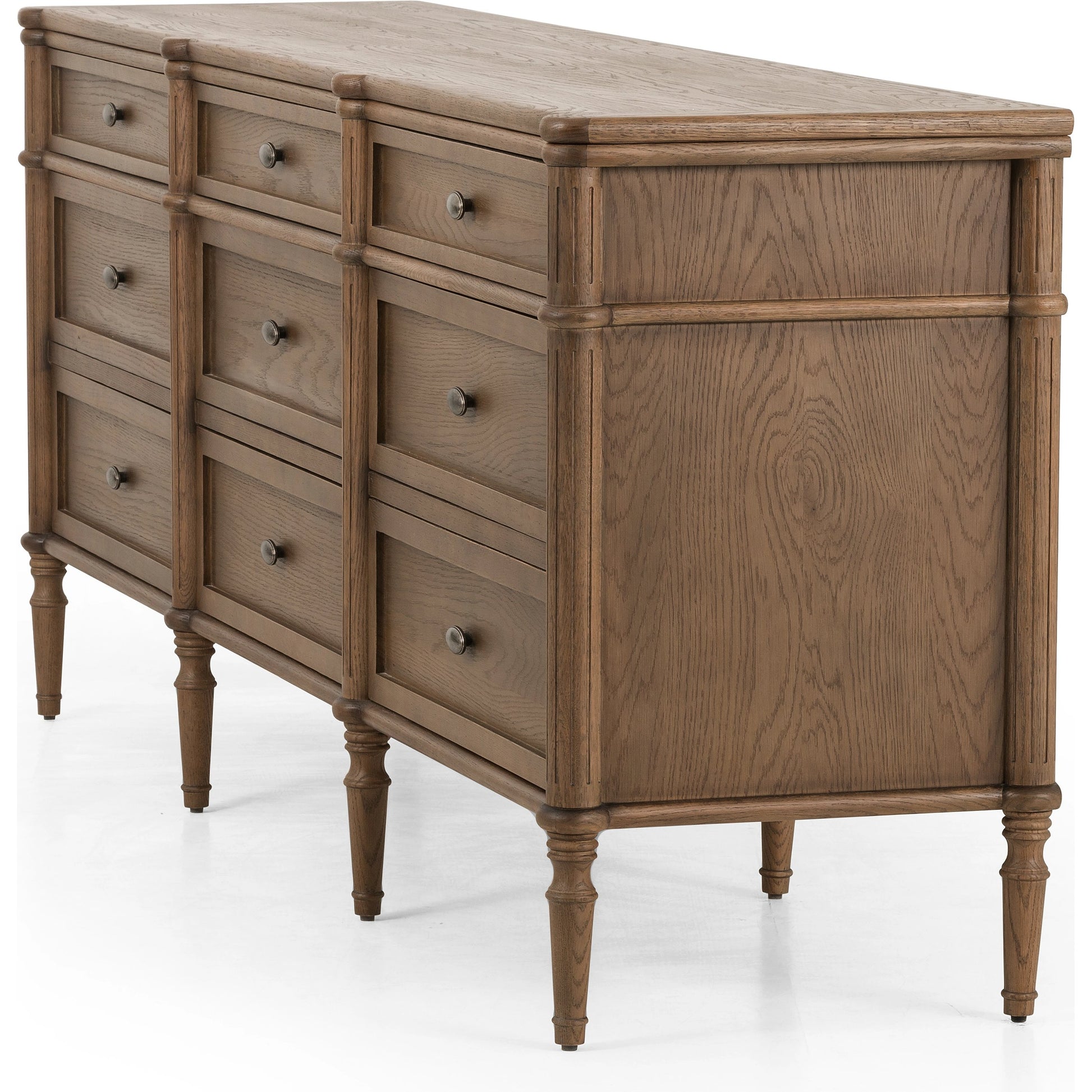 Toulouse 9 Drawer Dresser by Four Hands. Made from solid oak, oak veneer, zinc alloy in a modern style.