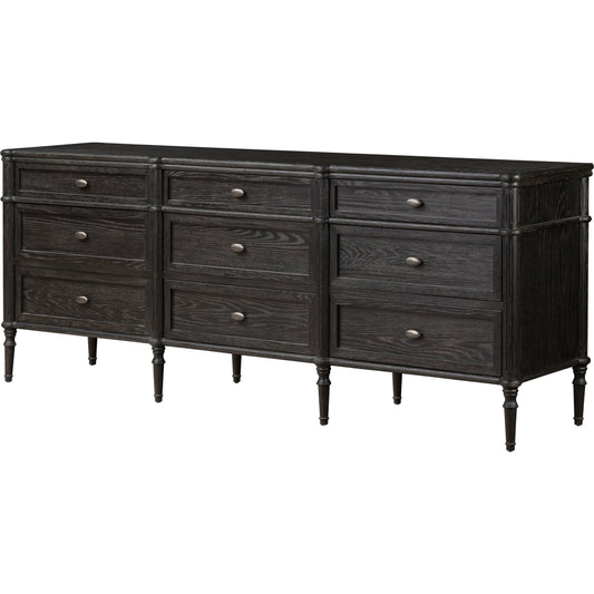 Toulouse 9 Drawer Dresser by Four Hands. Made from solid oak, oak veneer, zinc alloy in a modern style.