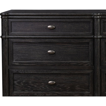 Toulouse 9 Drawer Dresser by Four Hands. Made from solid oak, oak veneer, zinc alloy in a modern style.