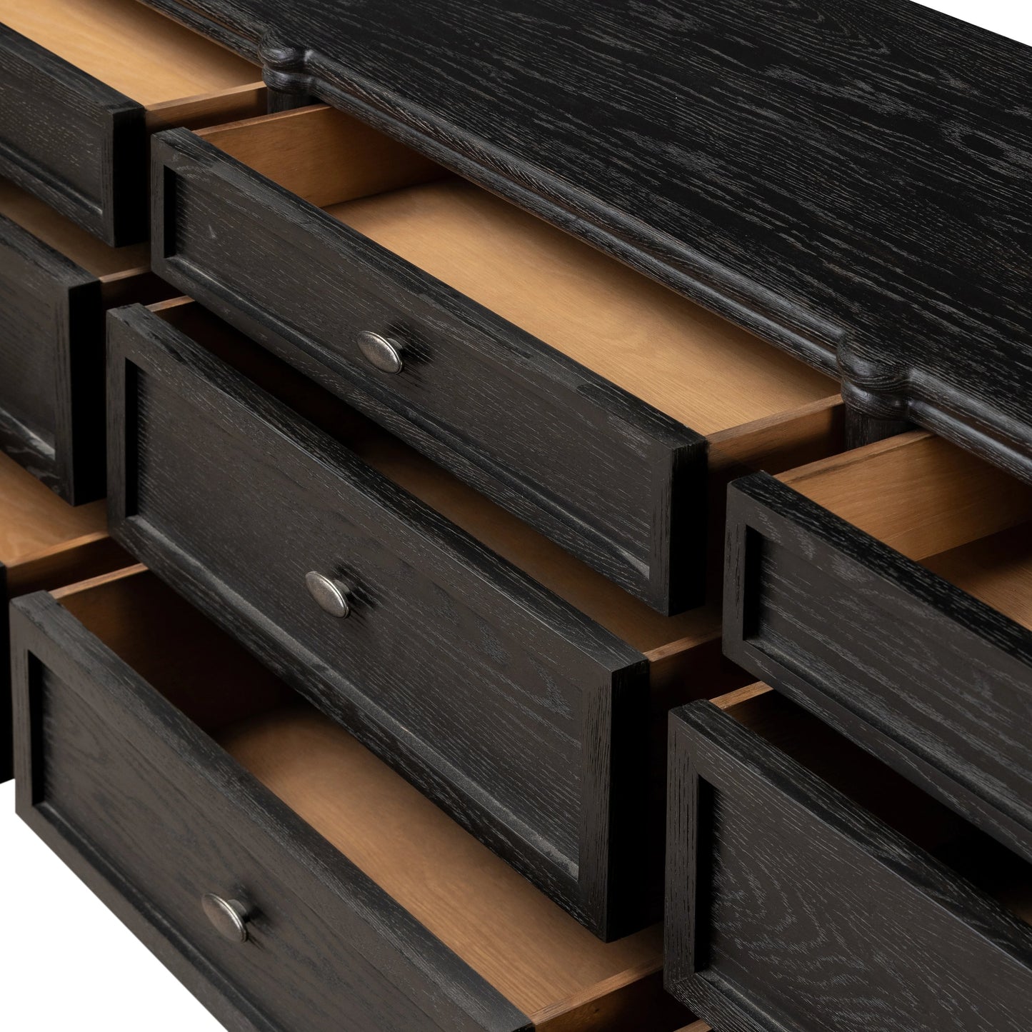 023 SI-2002049 | Additional Silo | Toulouse 9 Drawer Dresser by Four Hands. Made from solid oak, oak veneer, zinc alloy in a modern style.