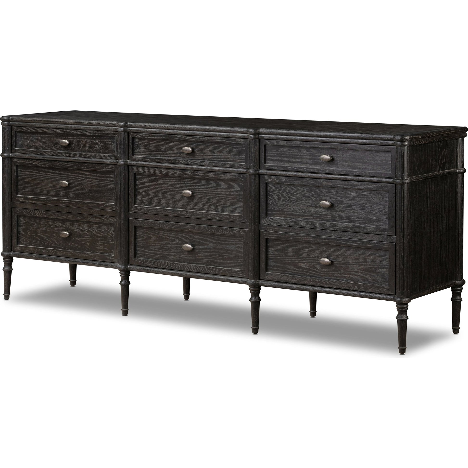 Toulouse 9 Drawer Dresser by Four Hands. Made from solid oak, oak veneer, zinc alloy in a modern style.