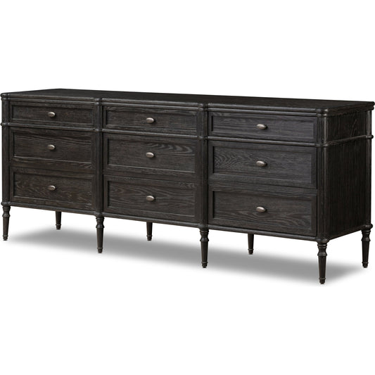 Toulouse 9 Drawer Dresser by Four Hands. Made from solid oak, oak veneer, zinc alloy in a modern style.