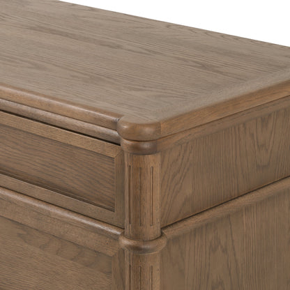 Toulouse 6 Drawer Dresser by Four Hands in toasted oak. Made from solid oak, oak veneer, zinc alloy in a modern style.