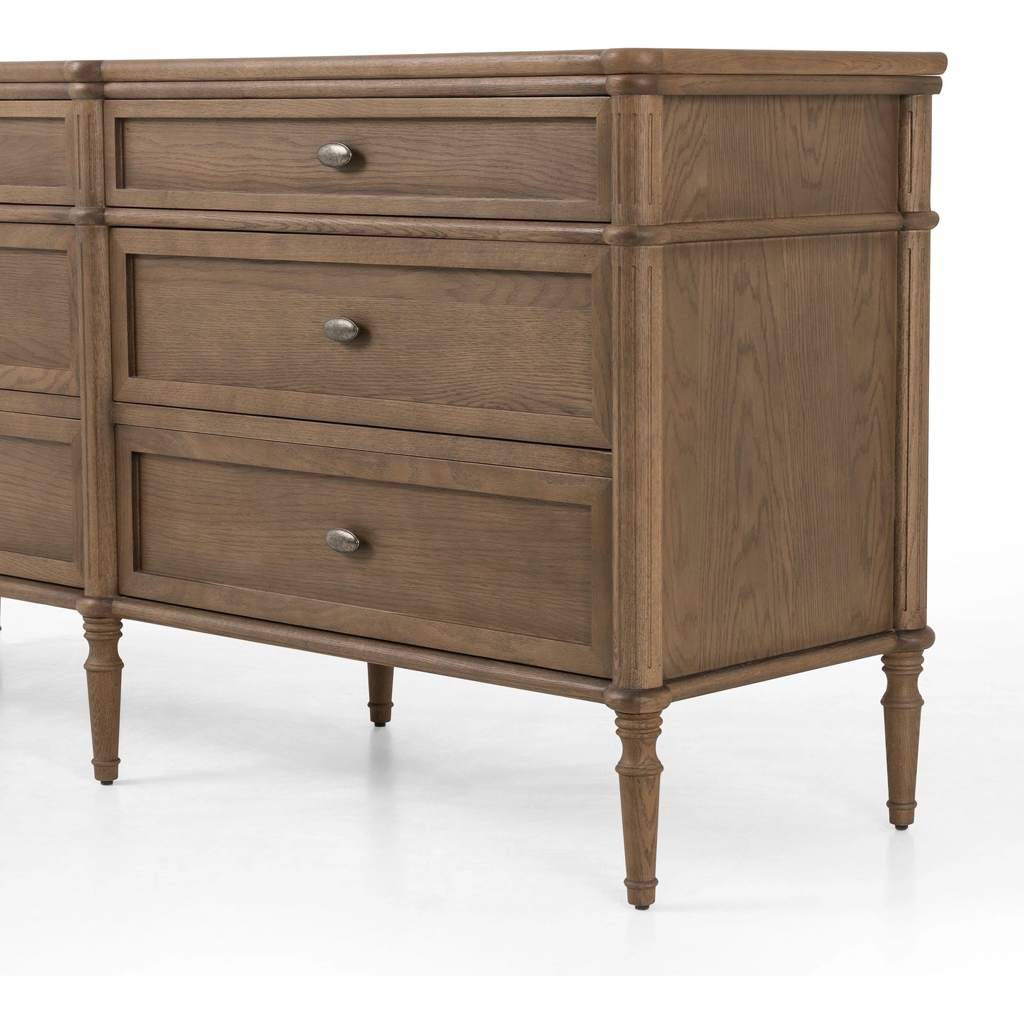 007 SI-1980749 | Additional Silo | Toulouse 6 Drawer Dresser by Four Hands in toasted oak. Made from solid oak, oak veneer, zinc alloy in a modern style.