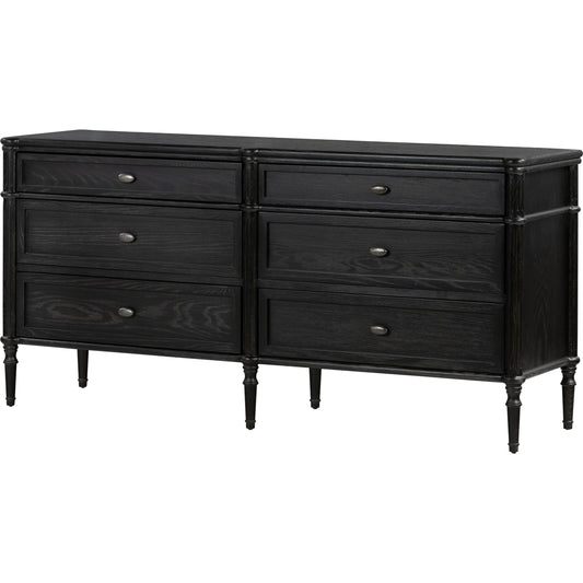 Toulouse 6 Drawer Dresser by Four Hands. Made from solid oak, oak veneer, zinc alloy in a modern style.