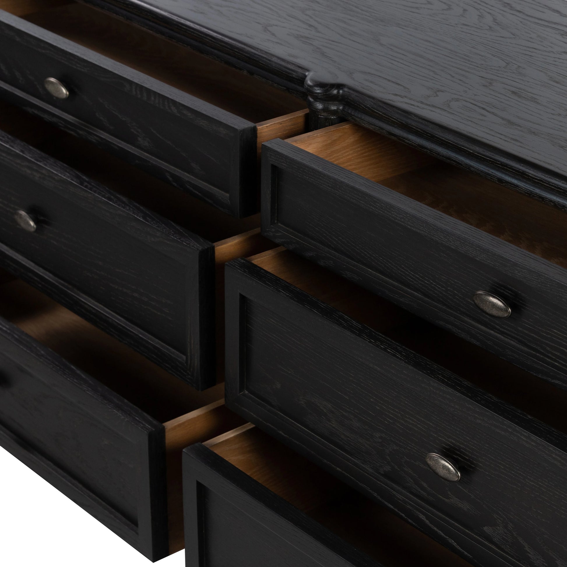 Toulouse 6 Drawer Dresser by Four Hands in toasted oak. Made from solid oak, oak veneer, zinc alloy in a modern style.