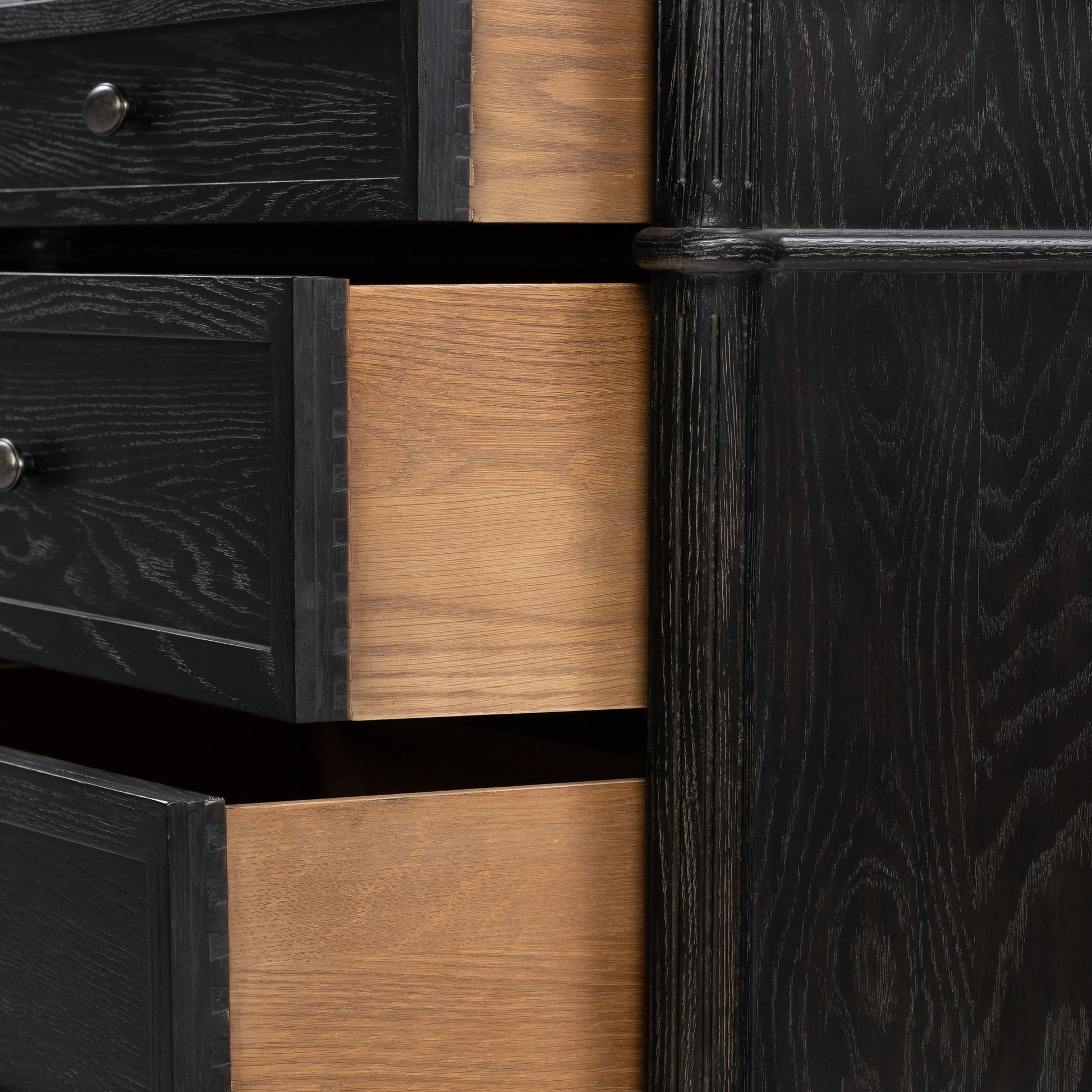 Toulouse 6 Drawer Dresser by Four Hands in toasted oak. Made from solid oak, oak veneer, zinc alloy in a modern style.