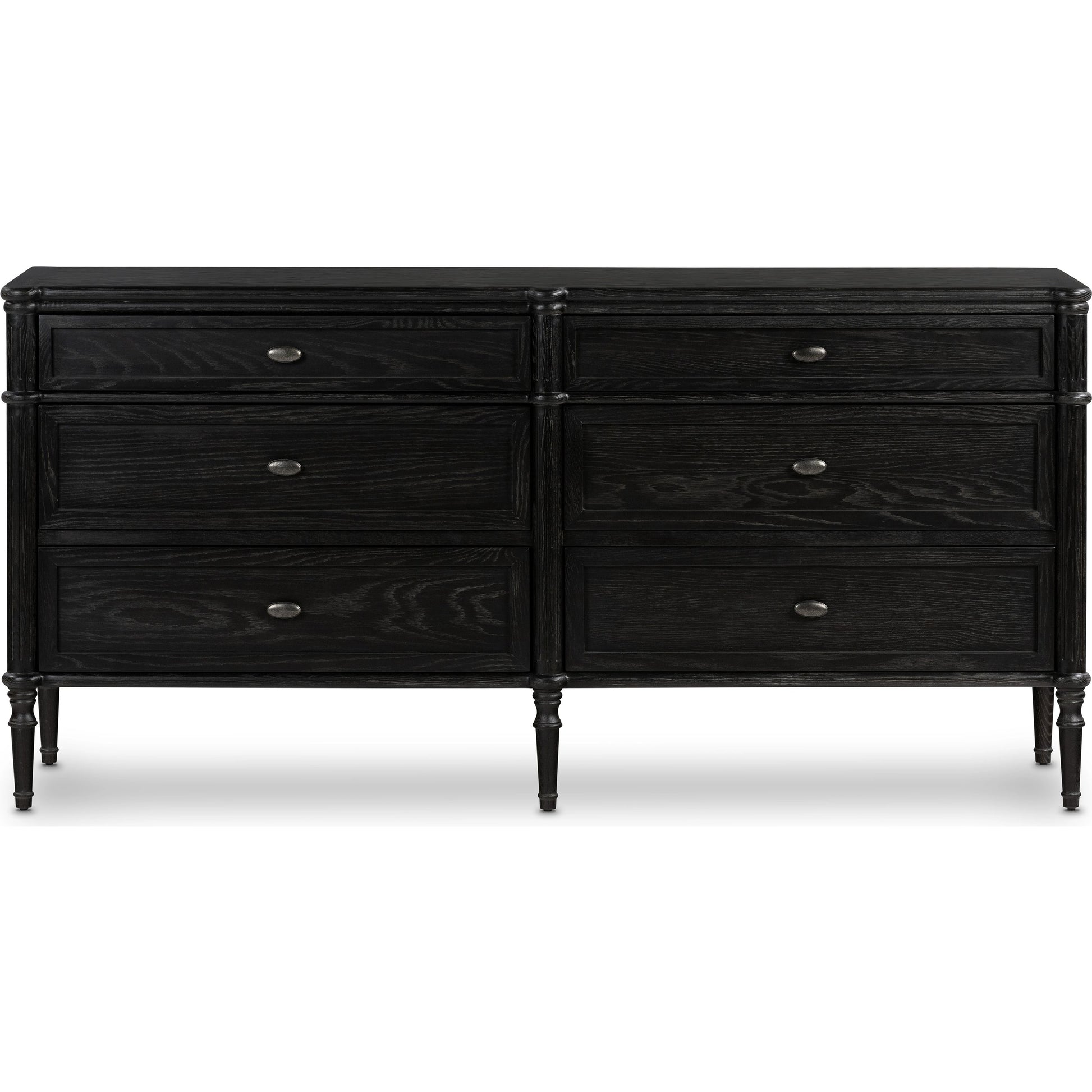 Toulouse 6 Drawer Dresser by Four Hands in toasted oak. Made from solid oak, oak veneer, zinc alloy in a modern style.