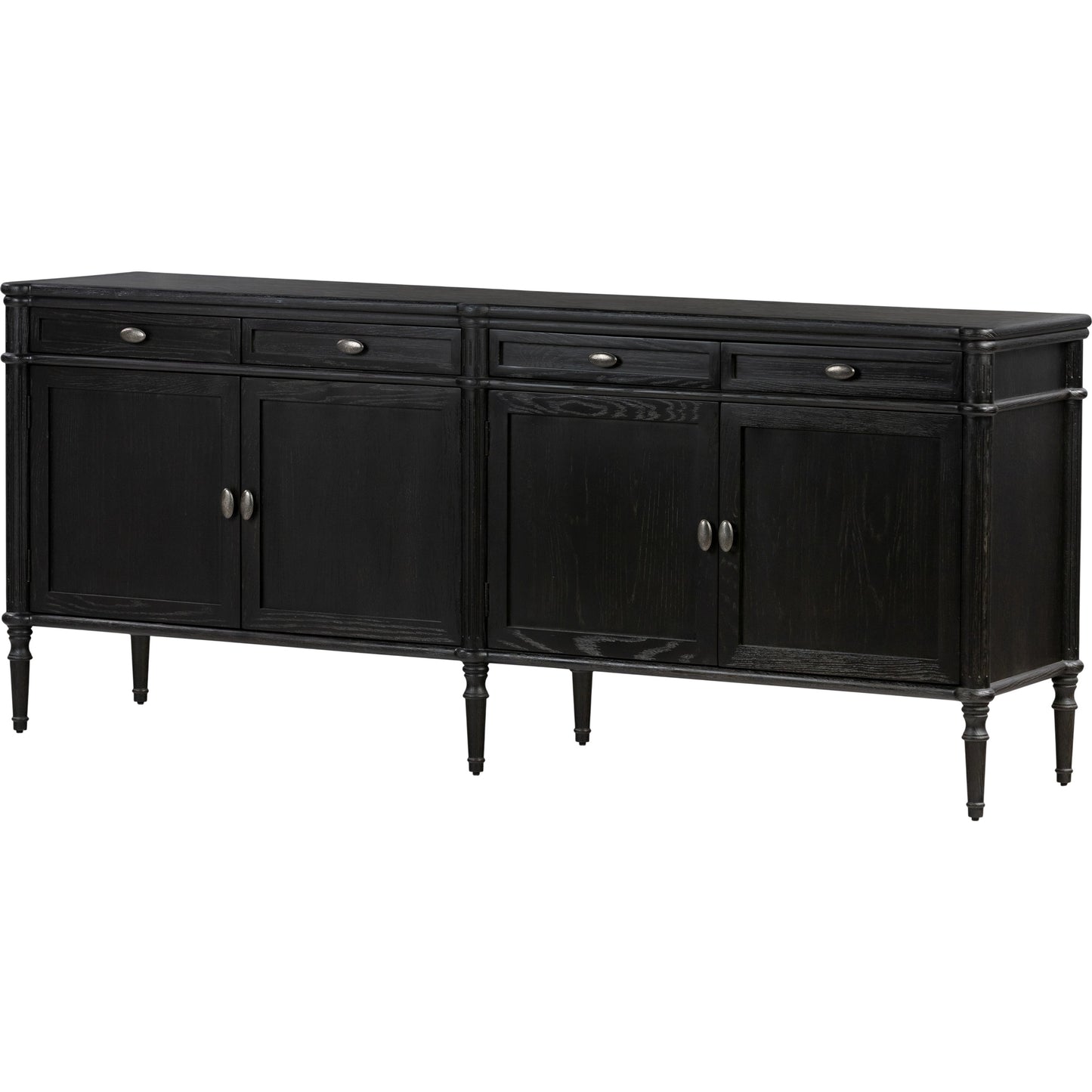 001 SI-1977876 | Primary Silo | Toulouse Sideboard by Four Hands in distressed black, distressed black oak. Made from oak veneer, solid oak, zinc alloy in a modern style.