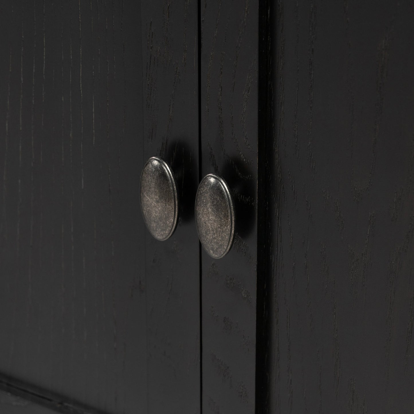 004 SI-1977876 | Additional Silo | Toulouse Sideboard by Four Hands in distressed black. Made from oak veneer, solid oak, zinc alloy in a modern style.