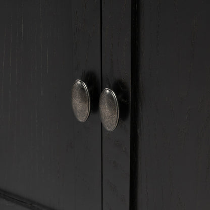 Toulouse Sideboard by Four Hands in distressed black. Made from oak veneer, solid oak, zinc alloy in a modern style.