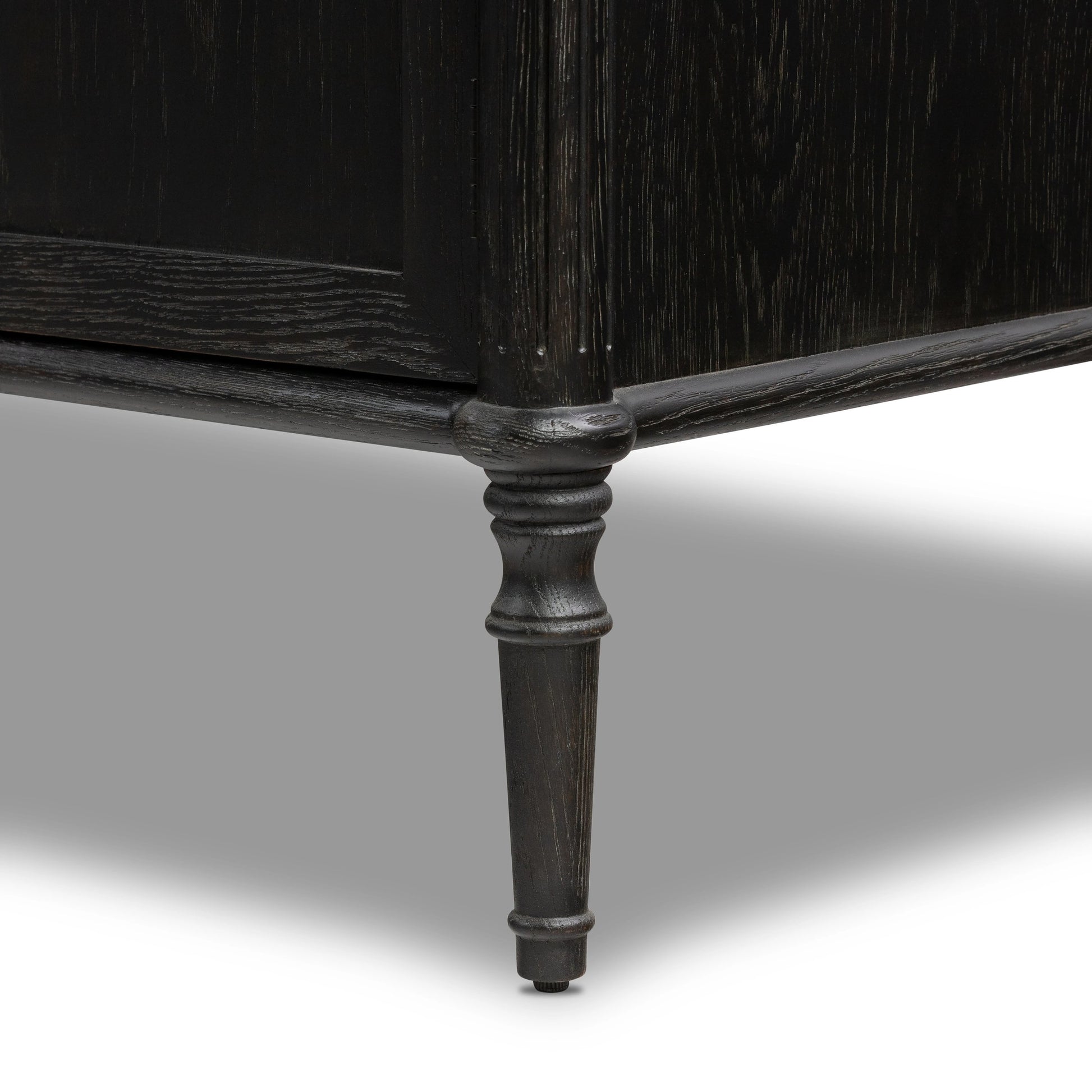 Toulouse Sideboard by Four Hands in distressed black. Made from oak veneer, solid oak, zinc alloy in a modern style.