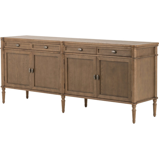 Toulouse Sideboard by Four Hands. Made from oak veneer, solid oak, zinc alloy in a modern style.