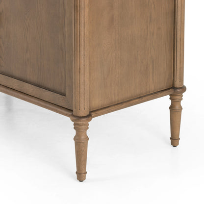 Toulouse Sideboard by Four Hands in distressed black. Made from oak veneer, solid oak, zinc alloy in a modern style.