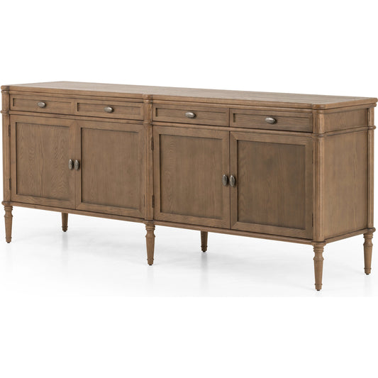 Toulouse Sideboard by Four Hands. Made from oak veneer, solid oak, zinc alloy in a modern style.