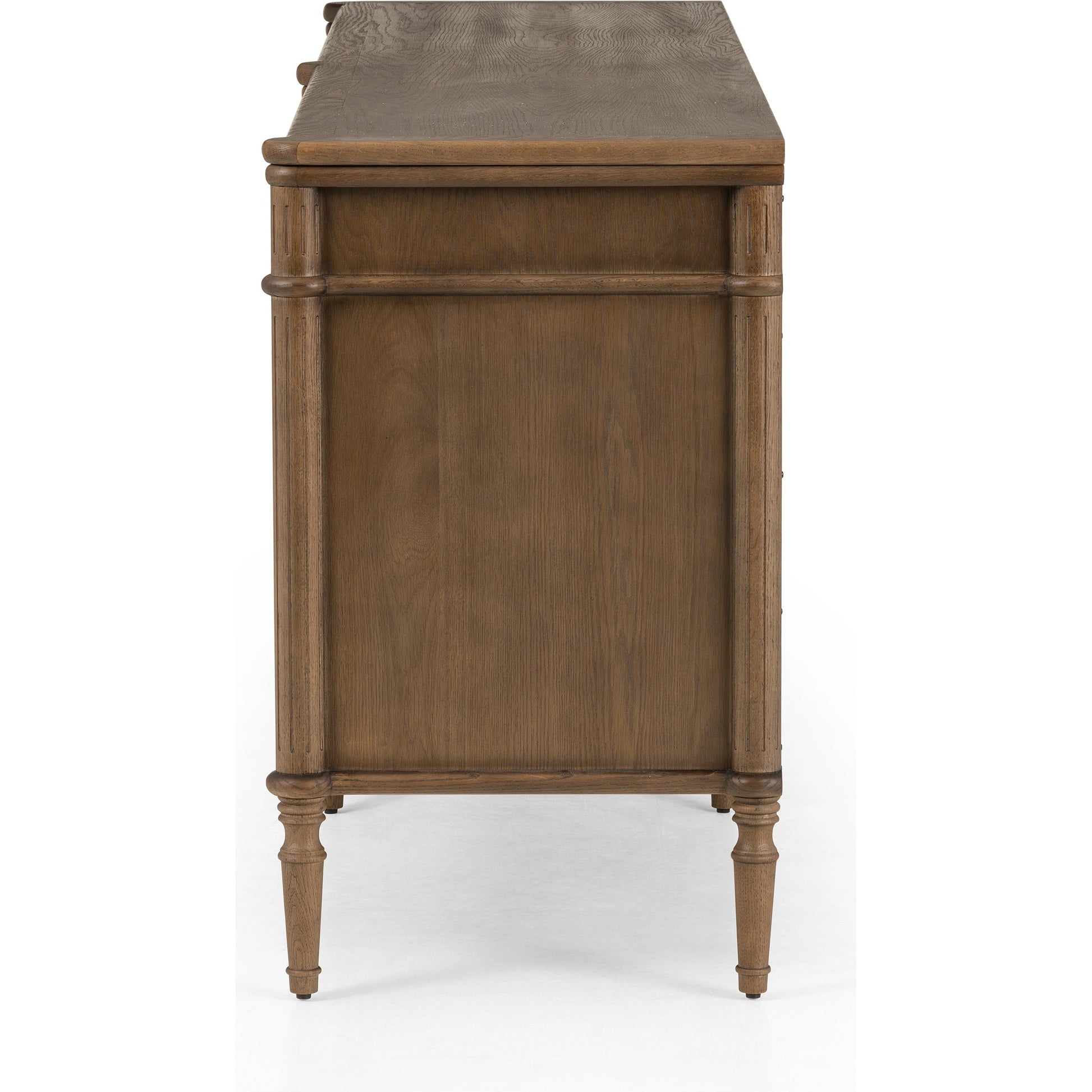 Toulouse Sideboard by Four Hands in distressed black. Made from oak veneer, solid oak, zinc alloy in a modern style.