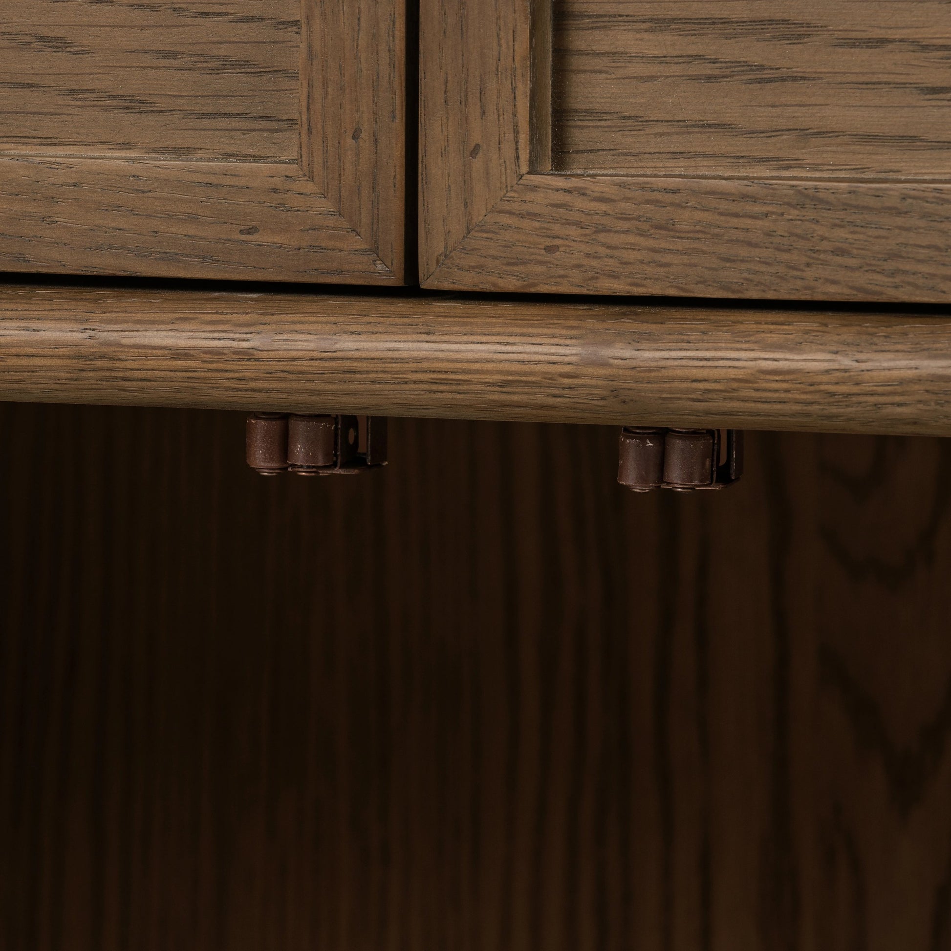 Toulouse Sideboard by Four Hands in distressed black. Made from oak veneer, solid oak, zinc alloy in a modern style.