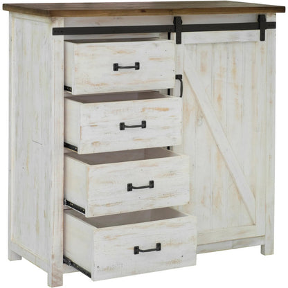 Provence Chest with 1 Door by LH Imports in white, brown. Made from reclaimed pine in a cottage & farmhouse style.
