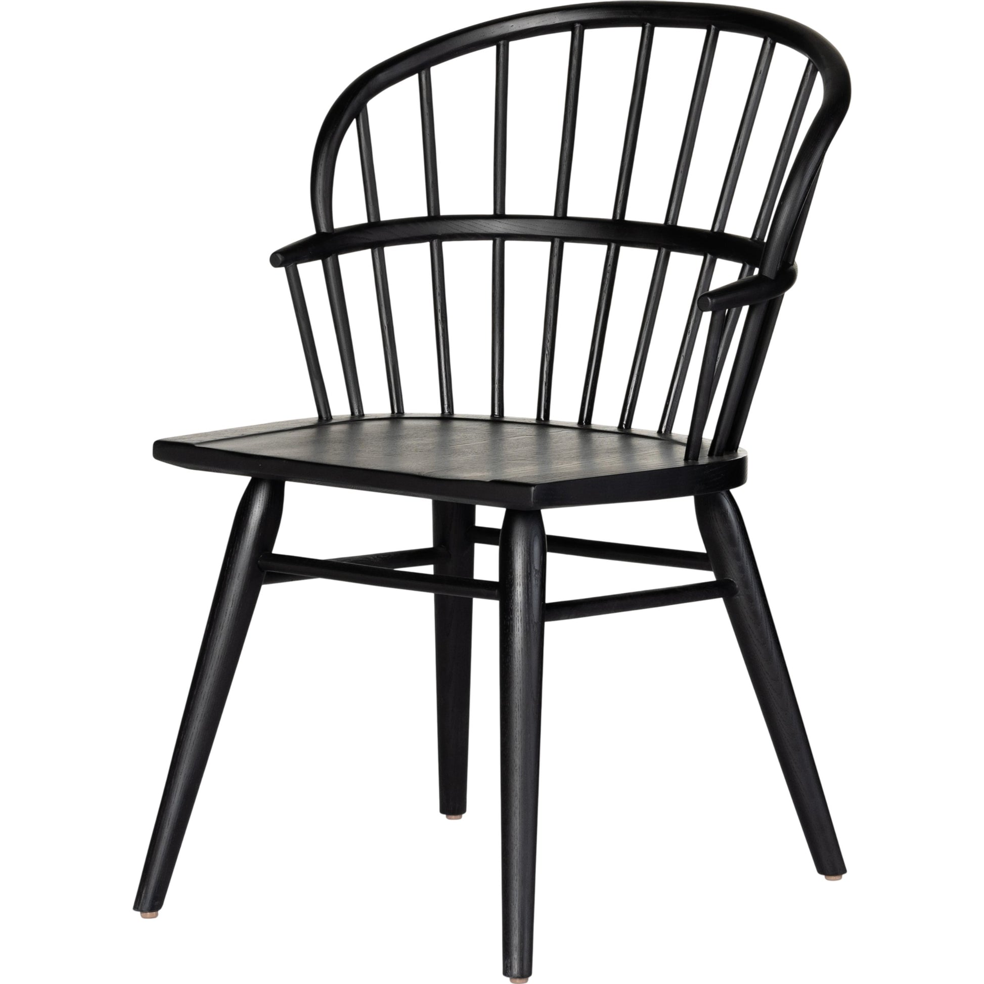 Connor Dining Chair by Four Hands in black ash. Made from solid ash in a traditional style.