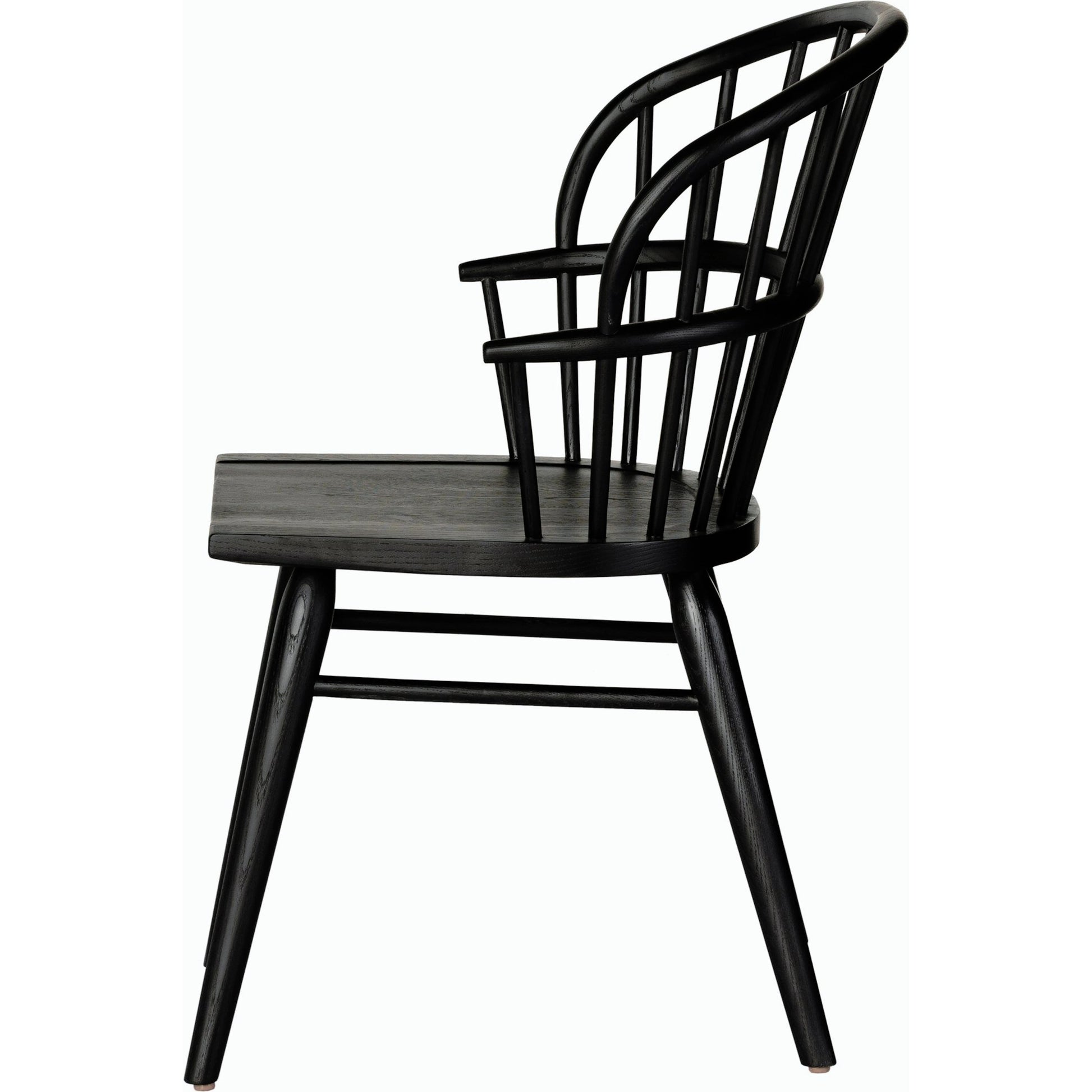 Connor Dining Chair by Four Hands in black ash. Made from solid ash in a traditional style.