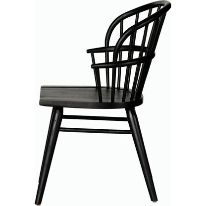 Connor Dining Chair by Four Hands in black ash. Made from solid ash in a traditional style.