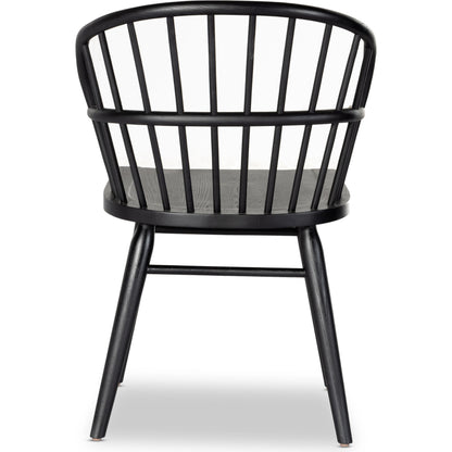 Connor Dining Chair by Four Hands in black ash. Made from solid ash in a traditional style.