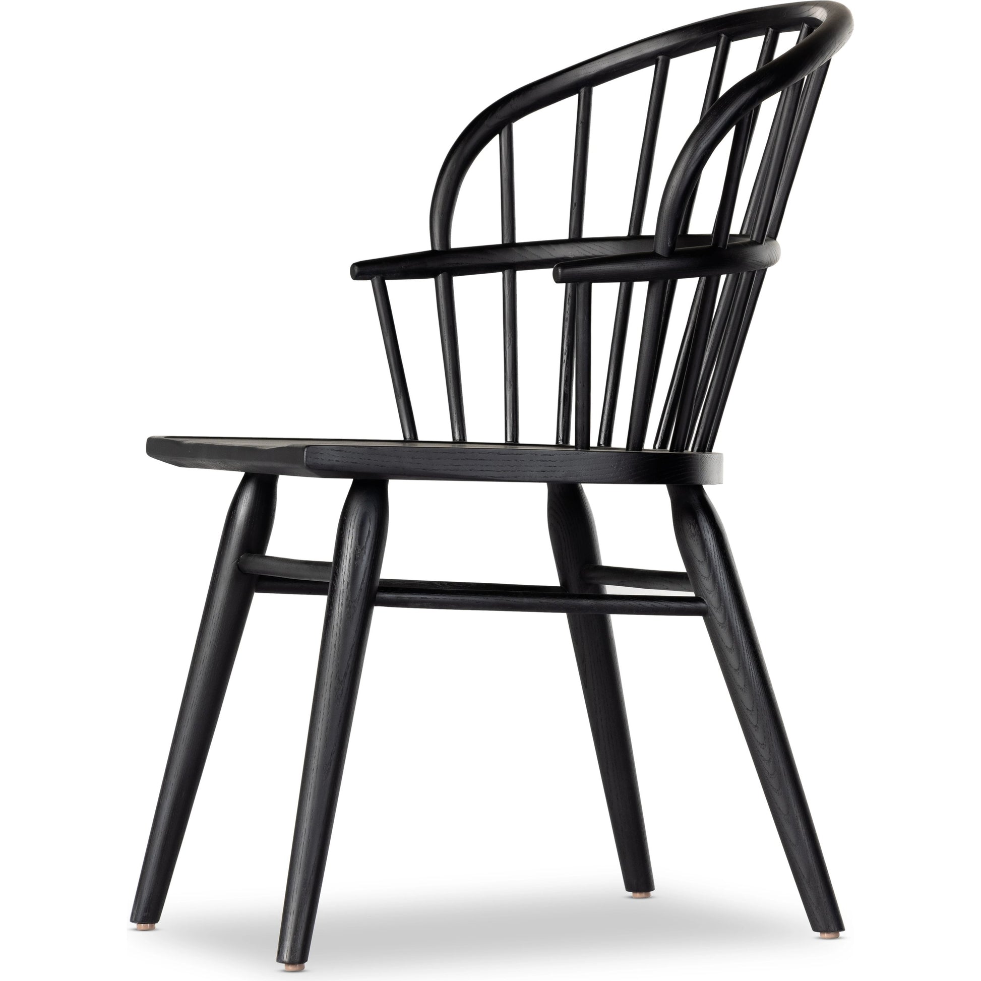 Connor Dining Chair by Four Hands in black ash. Made from solid ash in a traditional style.