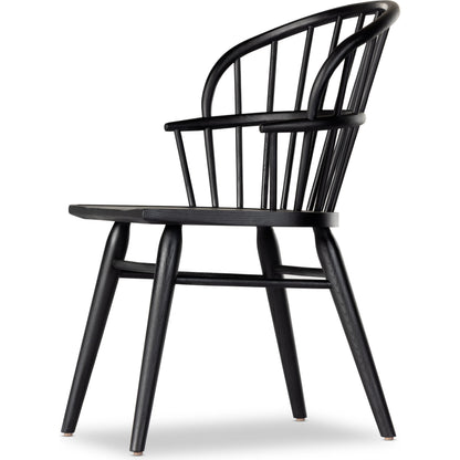 Connor Dining Chair by Four Hands in black ash. Made from solid ash in a traditional style.