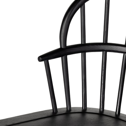 Connor Dining Chair by Four Hands in black ash. Made from solid ash in a traditional style.