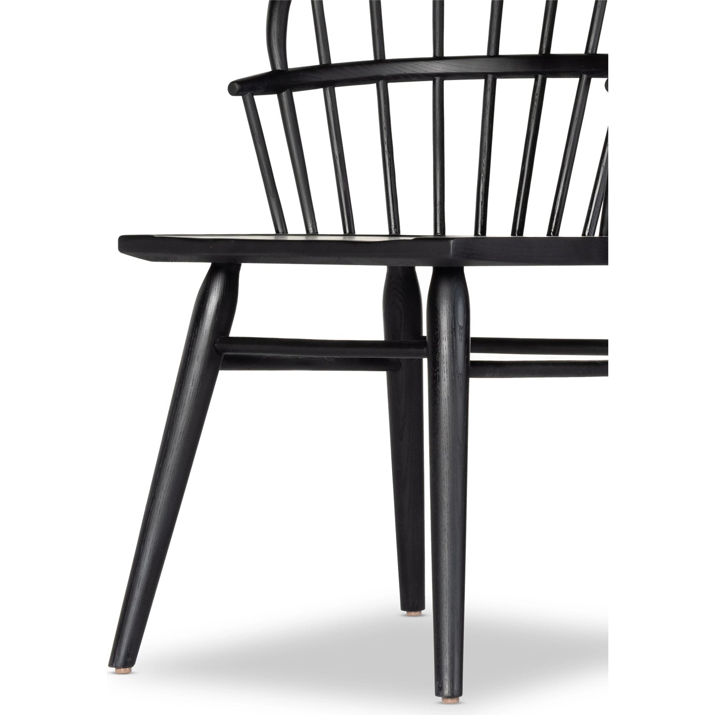 019 SI-1977213 | Closeup | Connor Dining Chair by Four Hands in black ash. Made from solid ash in a traditional style.