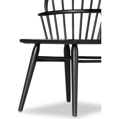 Connor Dining Chair by Four Hands in black ash. Made from solid ash in a traditional style.