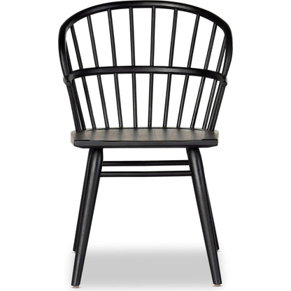 Connor Dining Chair by Four Hands in black ash. Made from solid ash in a traditional style.