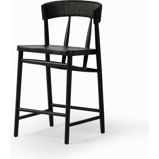 Buxton Counter Stool by Four Hands. Made from solid oak, rush in a modern style.