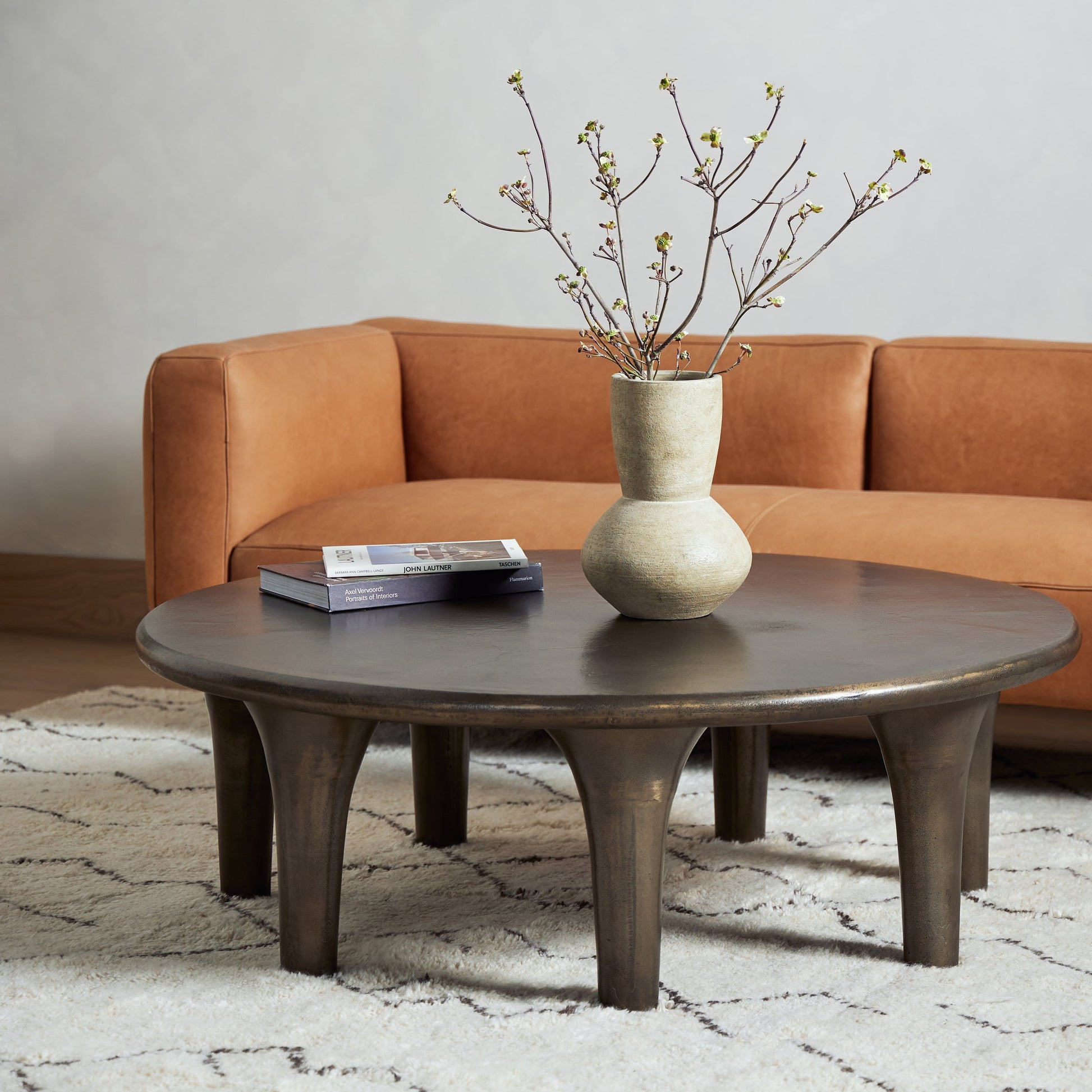 Kelden Coffee Table by Four Hands. Made from aluminum in a modern style.