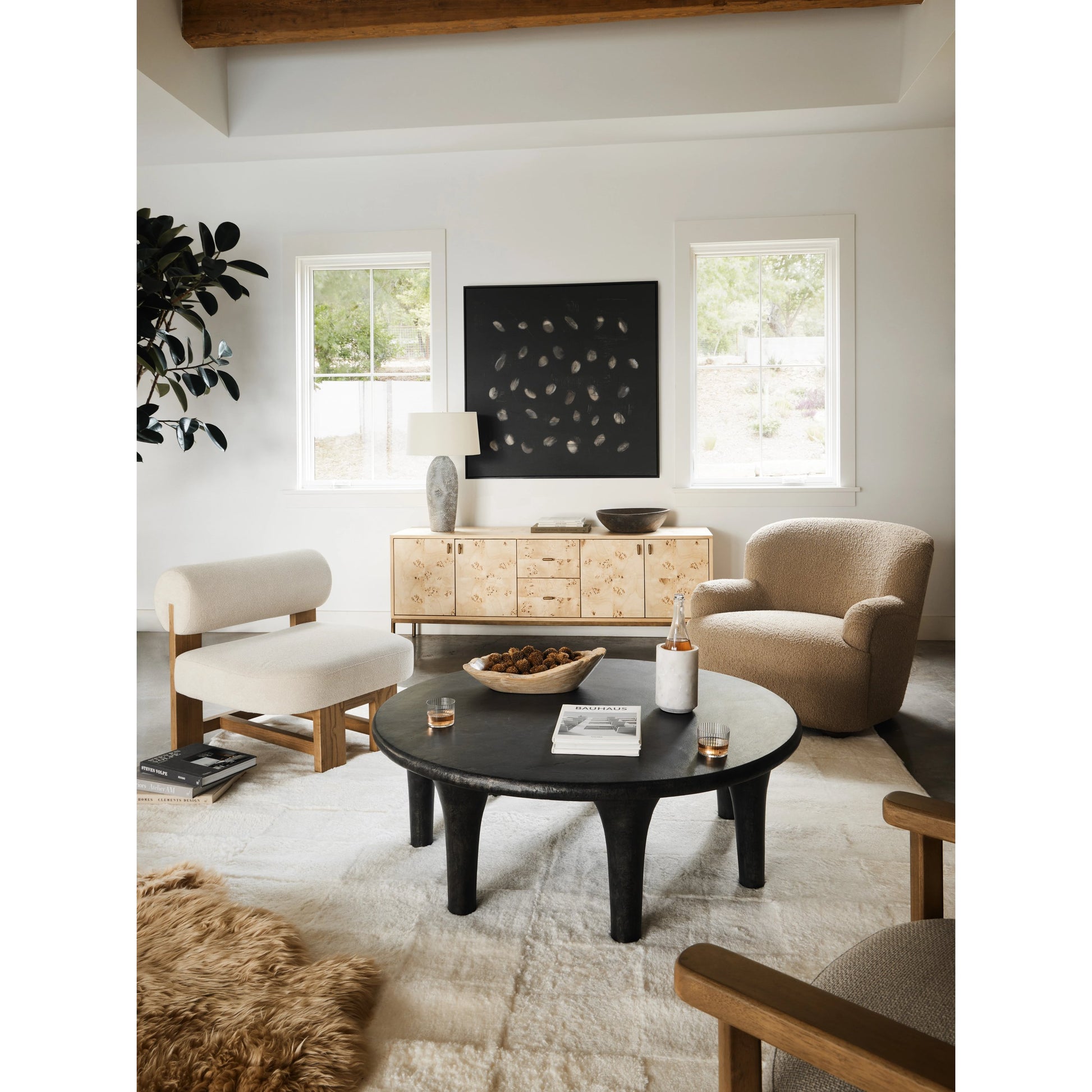 Kelden Coffee Table by Four Hands. Made from aluminum in a modern style.