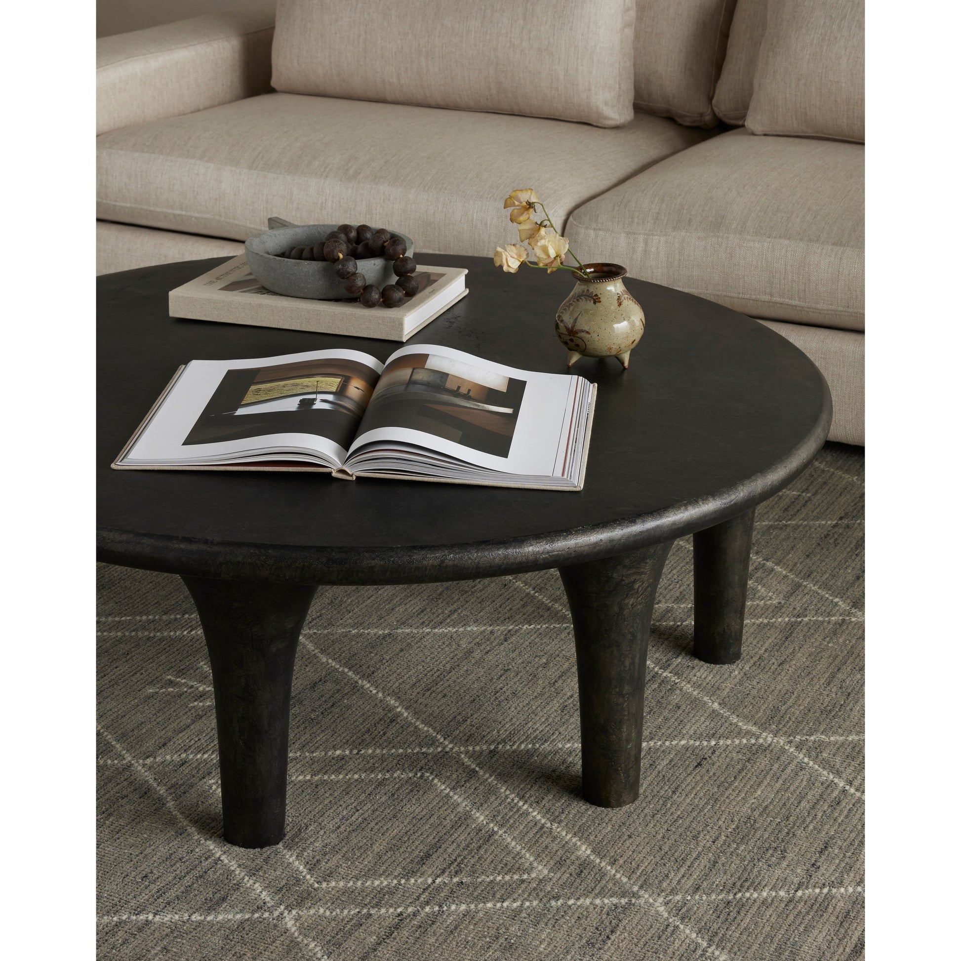 Kelden Coffee Table by Four Hands. Made from aluminum in a modern style.