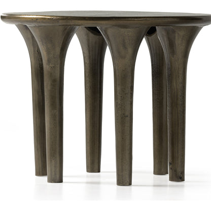 Kelden End Table by Four Hands. Made from aluminum in a modern style.